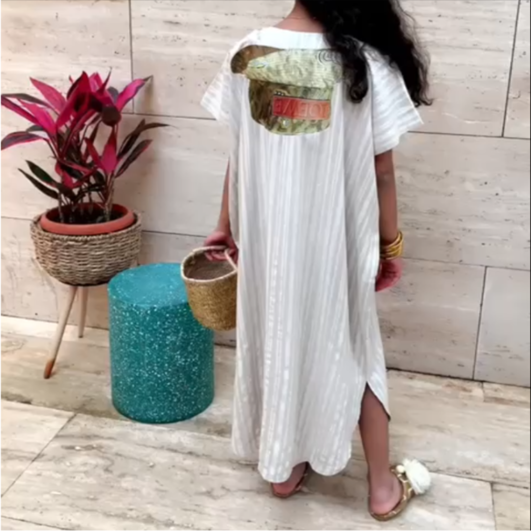 Linen greenery hat kaftan dress Kids