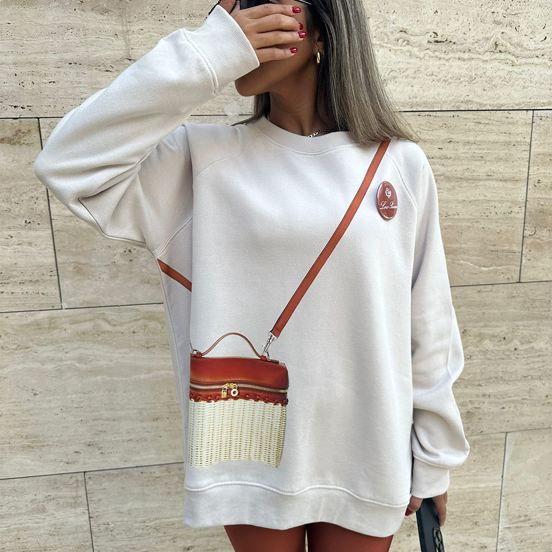 Square lovely straw cross bag sweater