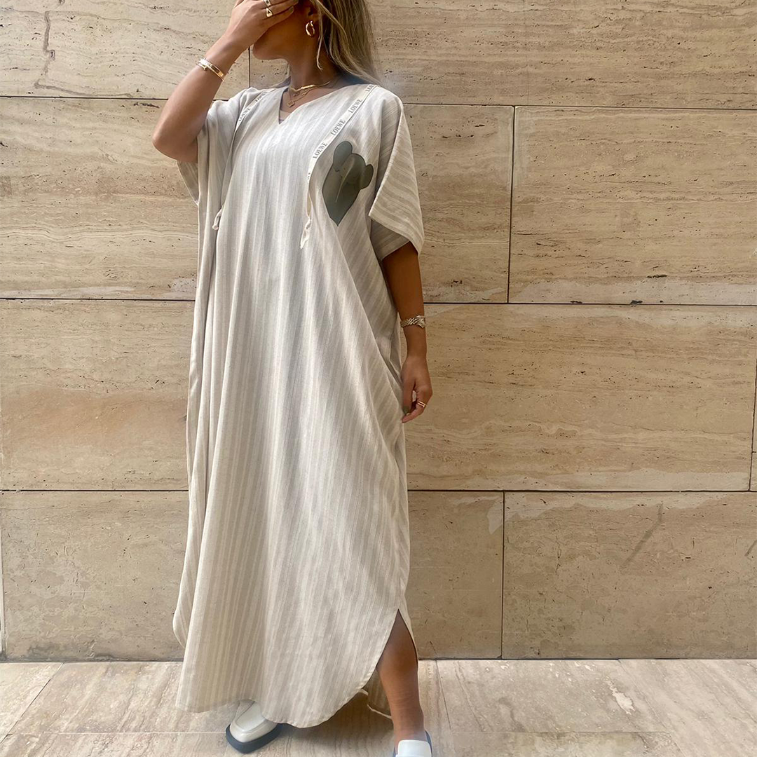 Linen greenery hat kaftan dress